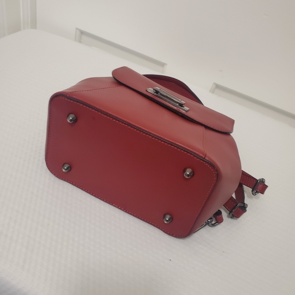 Cielo Celeste Italian Red Leather Convertible Backpack, Satchel, Shoulder Bag main image 8